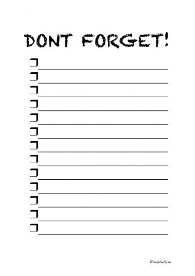 Einkaufsliste als PDF | Gratis Vorlage To-Do Listen ausdrucken