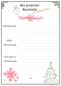 Wunschzettel - Weihnachten "Wintermix"