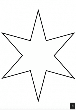 Papiervorlage "6-Eck-Stern" (s/w I)