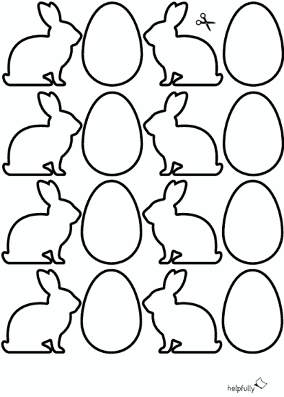 Hasen & Eier zum Ausmalen "Ostern & Frühling" (schwarz/(weiß)