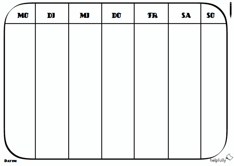 Wochenplaner "Simpel" Montag bis Sonntag