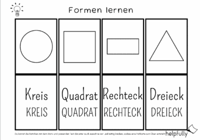 Geometrische Formen lernen - Übungsblatt (12-seitige Vorlage) als PDF