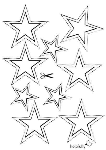  Sterne "Stern-Mix" (2-seitige Vorlage) Gratis-PDF ausdrucken - helpfully.de Illustration 