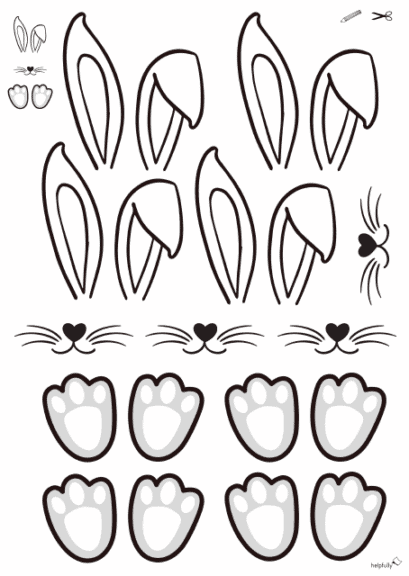  Süße Hasen Vorlage ausdrucken als PDF - helpfully.de Motiv 