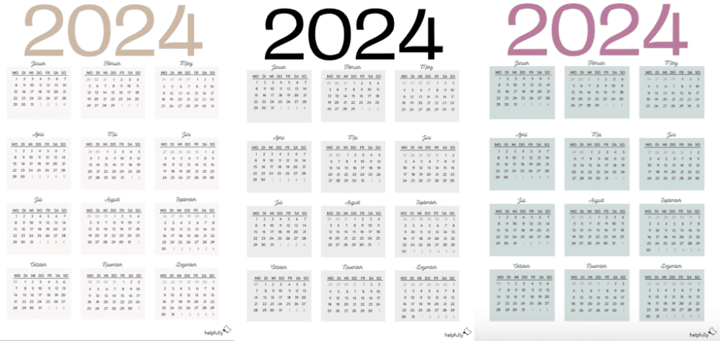 Jahreskalender ausdrucken als Gratis-PDF - helpfully.de