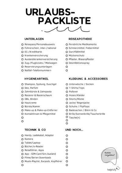 Packliste Fr Auslandssemester