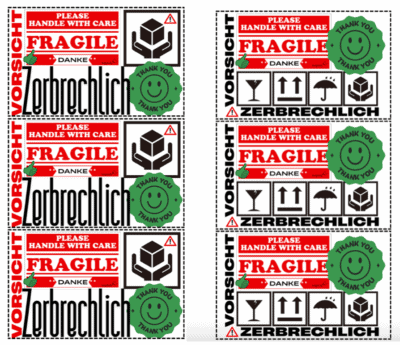 Vorsicht Schwere Aufkleber - Groß 80 X 103mm - Fragil - Paket