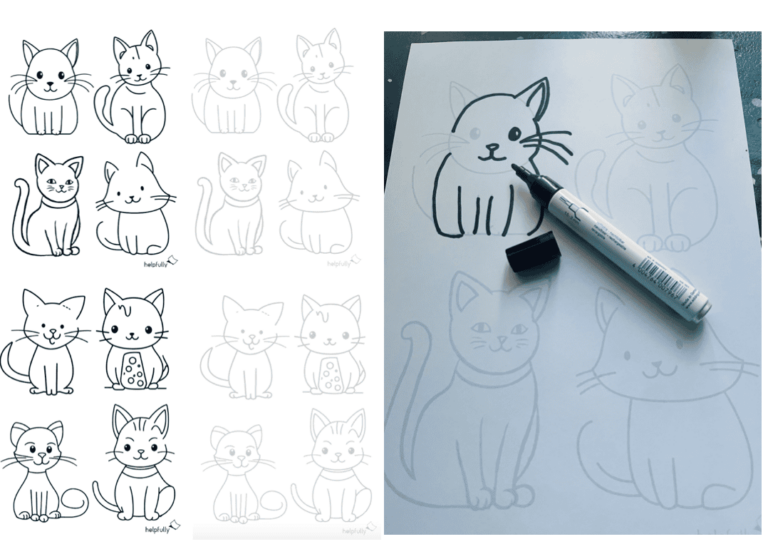 Katzen malen - Gratis Bilder zum Ausmalen & Abpausen - helpfully.de
