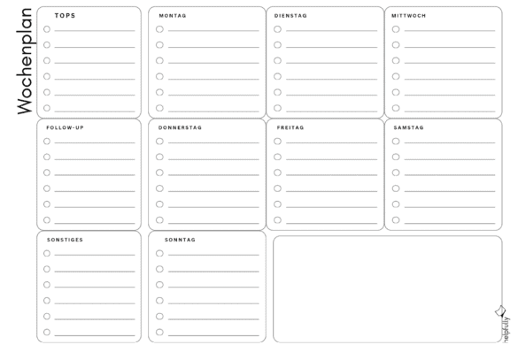 Wochenplaner mit Uhrzeit zum Ausdrucken PDF - helpfully.de