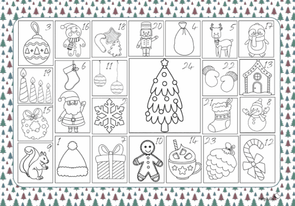 Avenue Mandarine Graffy Christmas Ausmalblock – Adventskalender Mit 24 Häuschen Zum Ausmalen, Ab 6 Jahren