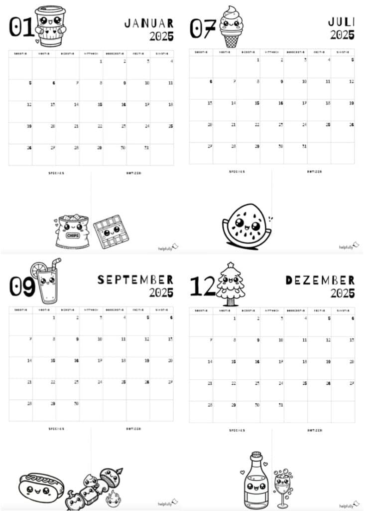 Jahreskalender ausdrucken als Gratis-PDF - helpfully.de