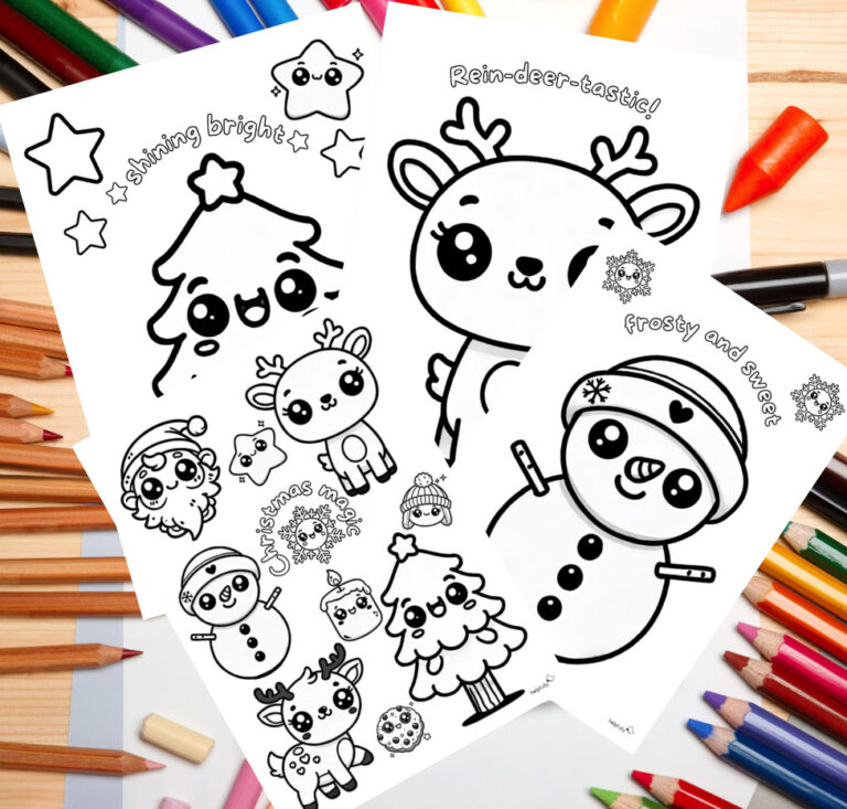 Kawaii Ausmalbild "Schneemann" Süße Vorlage - helpfully.de
