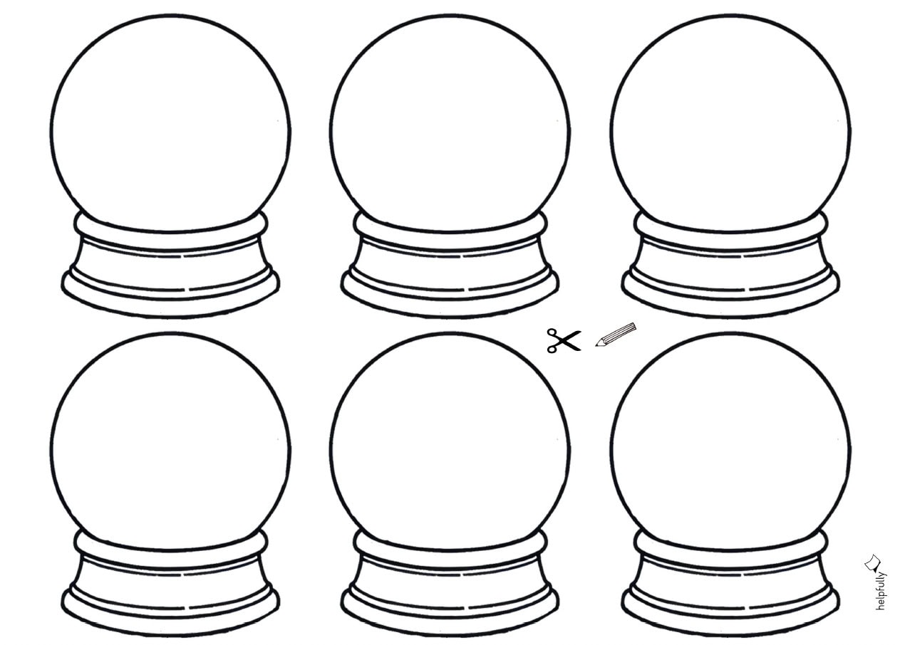 Schneekugeln - Schöne Bastelvorlage gratis PDF | helpfully.de