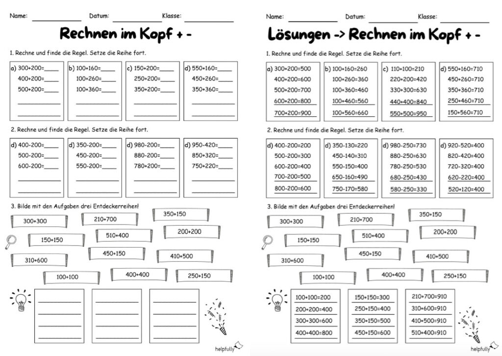 Mathe lernen - Gratis Übungsblätter Grundschule | helpfully.de
