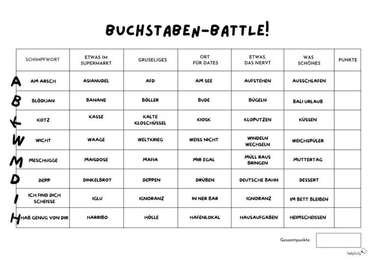 Spiel-Vorlagen zum Ausdrucken | Kostenlose Spielzettel helpfully.de