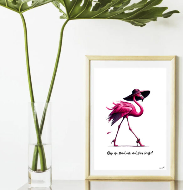 Wall art flamingo printable PDF