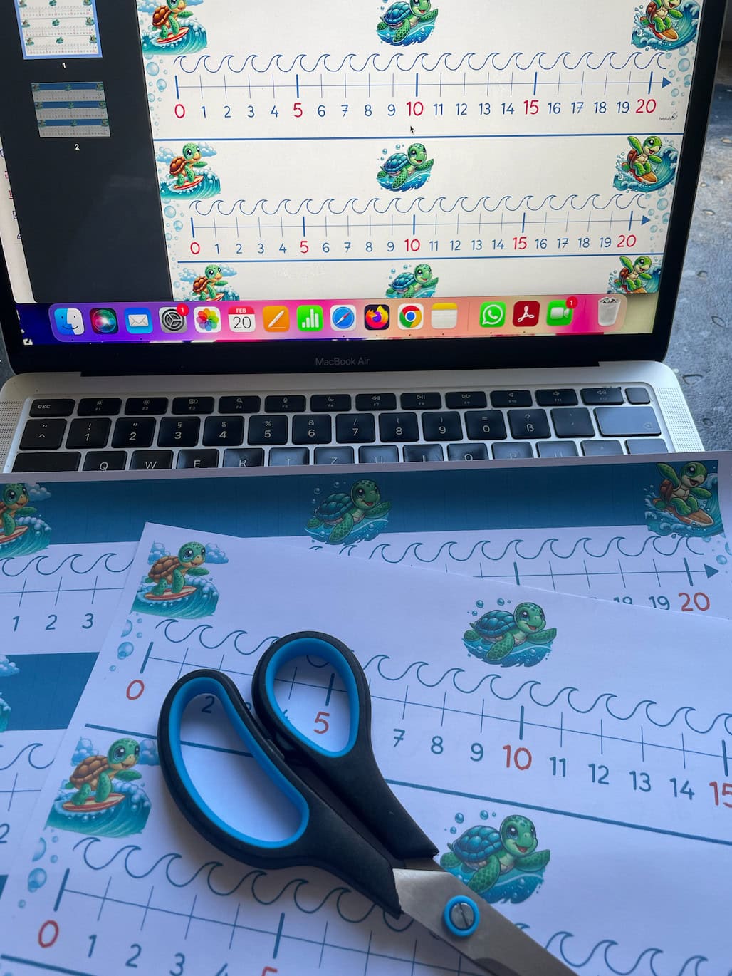  Zahlenstrahl "0-20" - Tolle Vorlage ausdrucken - helpfully.de Bildidee 