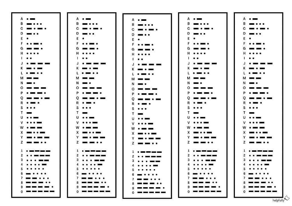 Morsecode Alphabet Im Kleinformat Als Gratis PDF Helpfully de