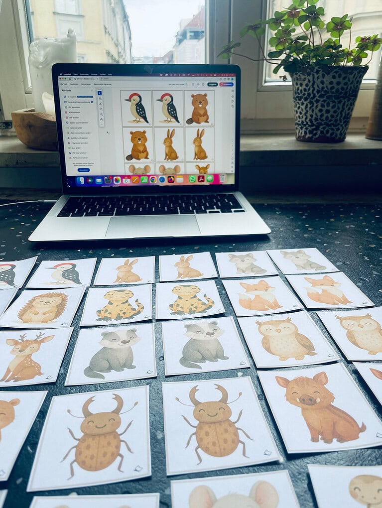  Niedliches Memory "Waldtiere" gratis PDF ausdrucken- helpfully.de Motiv 