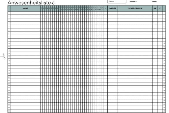 Tabelle zum Ausdrucken "Blanko" (PDF A4) - helpfully.de