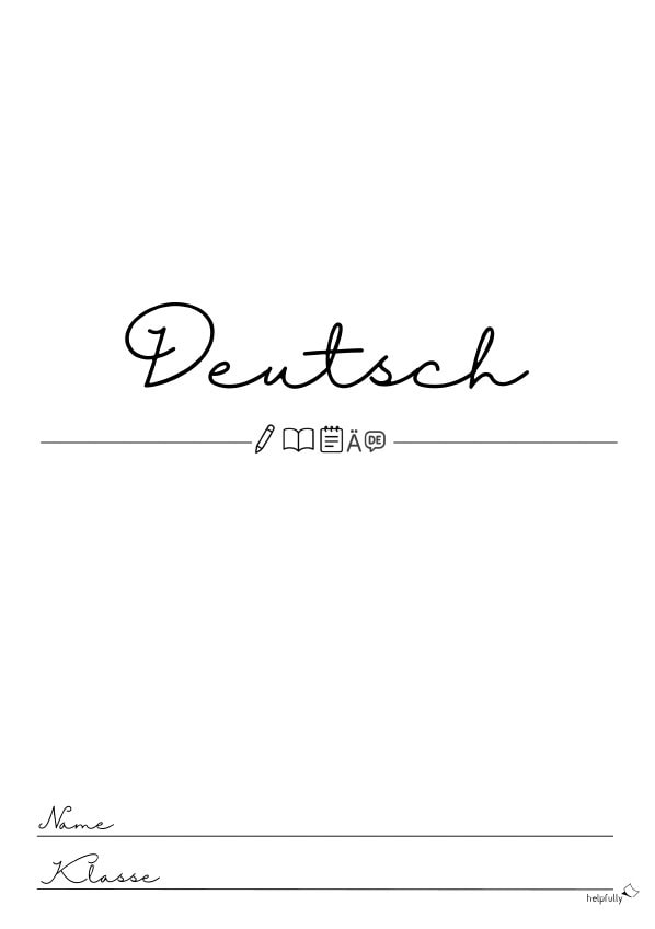 Deckblatt Deutsch zum Ausdrucken als Gratis-Vorlage
