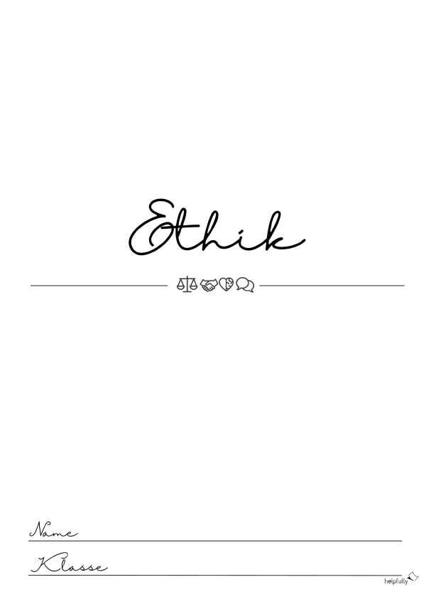 Deckblatt Ethik zum Ausdrucken als Gratis-Vorlage