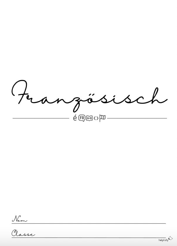 Deckblatt Französisch zum Ausdrucken als Gratis-Vorlage