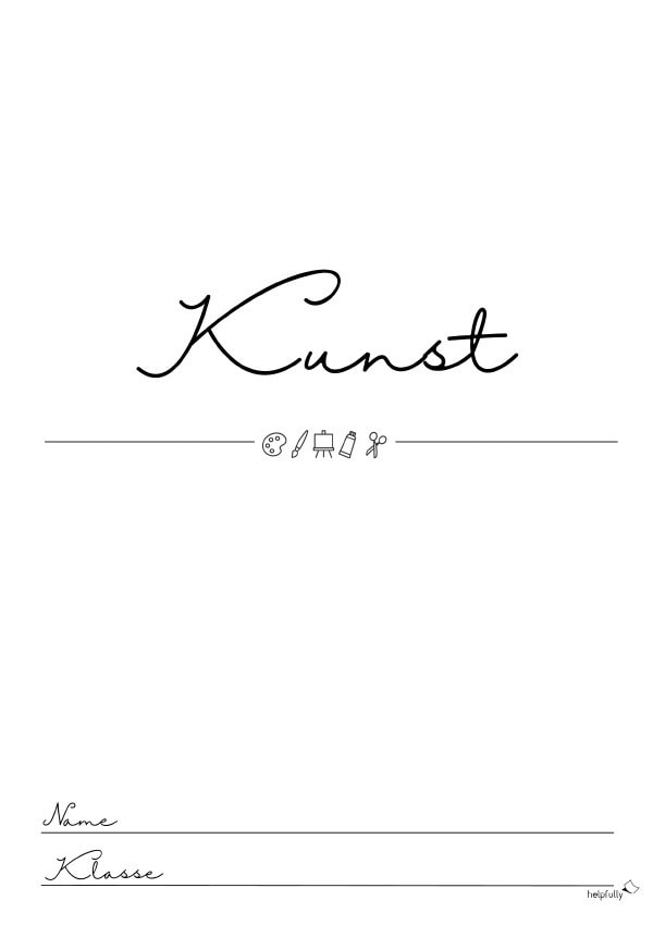Deckblatt Kunst zum Ausdrucken als Gratis-Vorlage