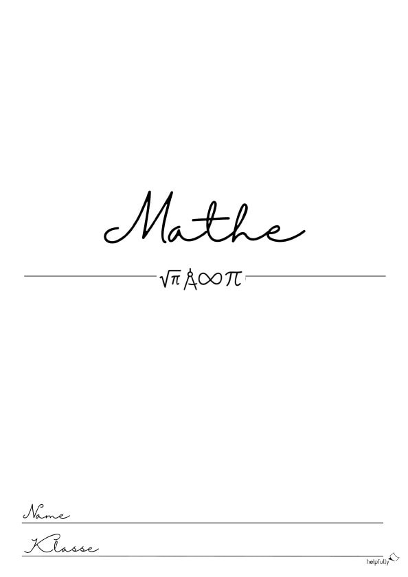 Deckblatt Mathe zum Ausdrucken als Gratis-Vorlage