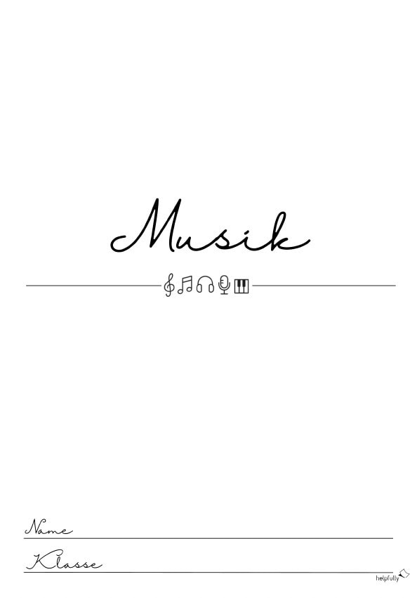 Deckblatt Musik zum Ausdrucken als Gratis-Vorlage