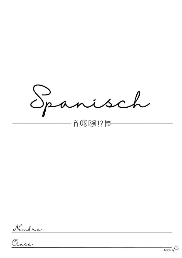 Deckblatt Spanisch zum Ausdrucken als Gratis-Vorlage