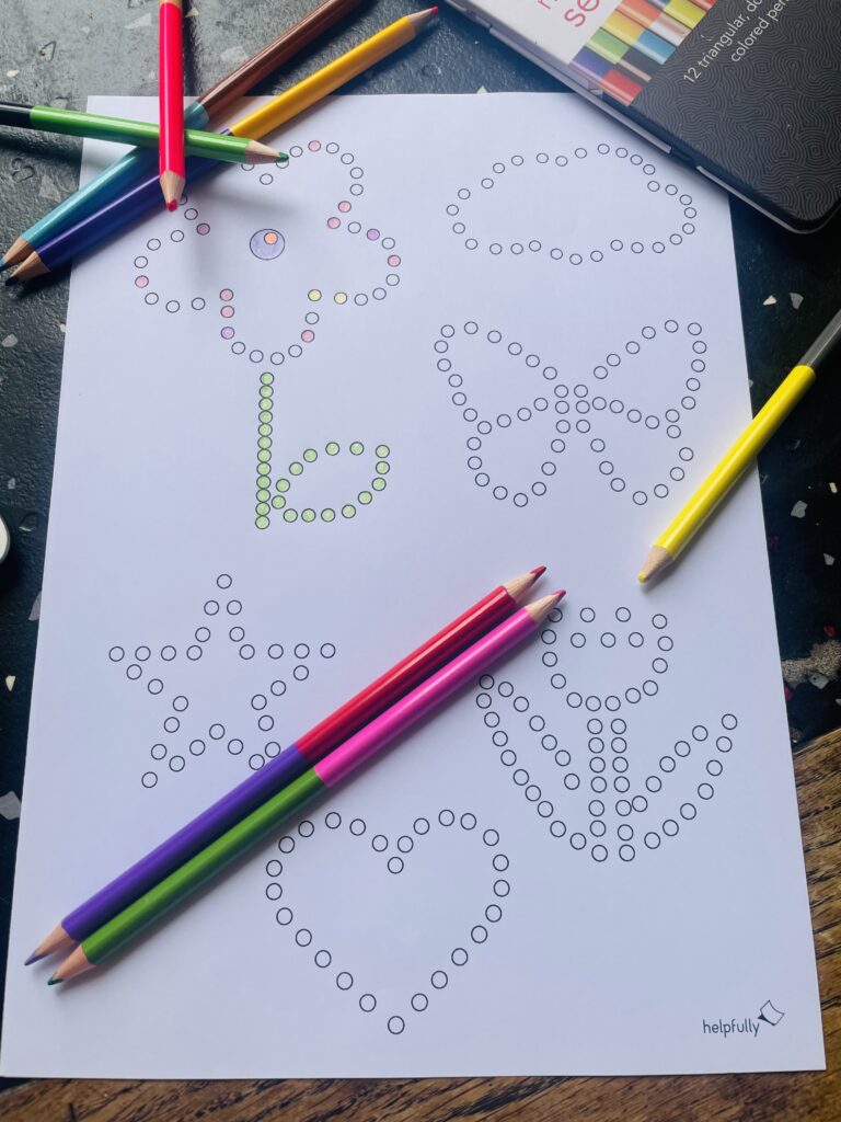 Einfache Punktemalerei für Kleinkinder mit leichten Motiven