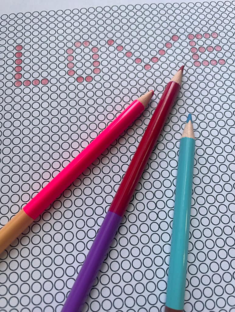 Coole Freizeitbeschäftigung - Vorlage für freies Punktemalen