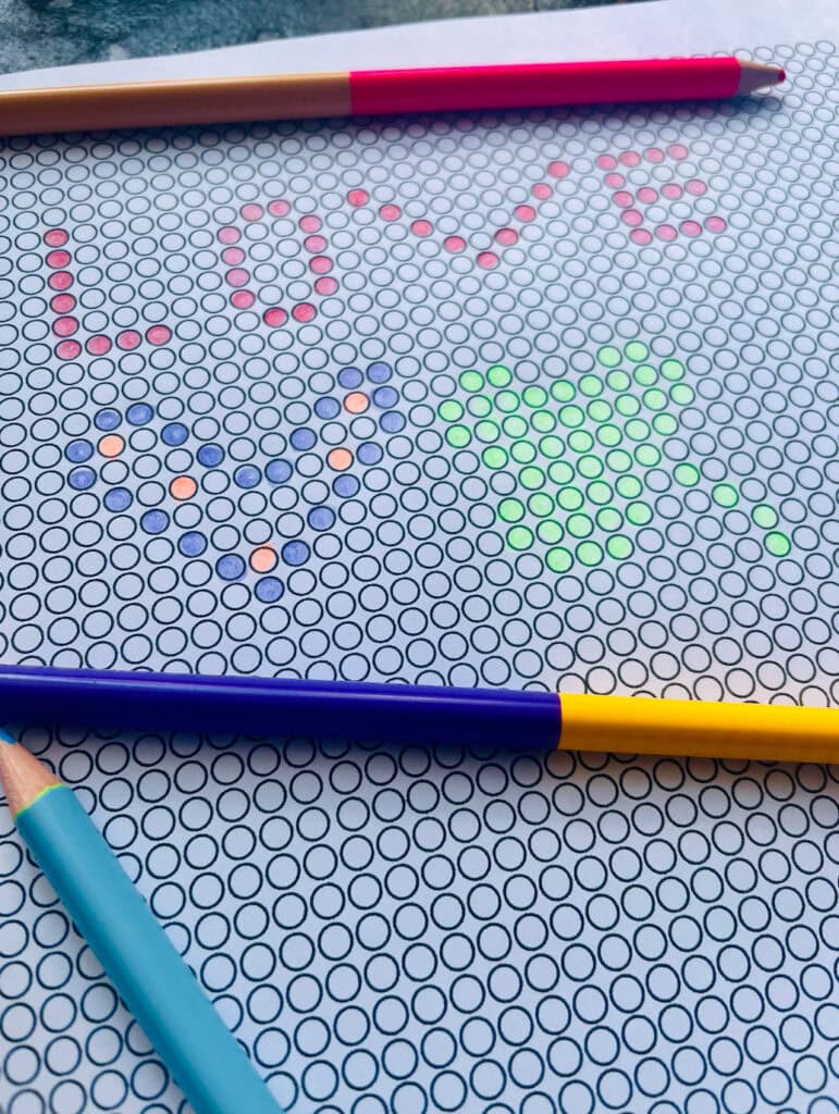 Malvorlage im Style von Bügelperlen, Dot Painting und mehr