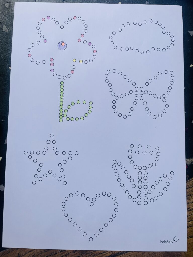 Leichte Malvorlage mit Punkten für Kleinkinder