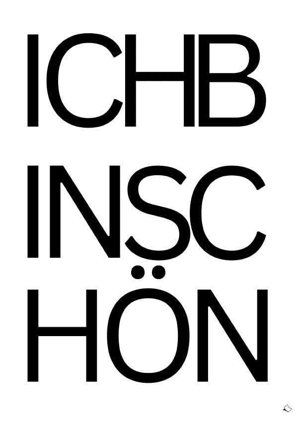 Gratis Wandbild zum Ausdrucken mit Schriftzug Ich bin schön