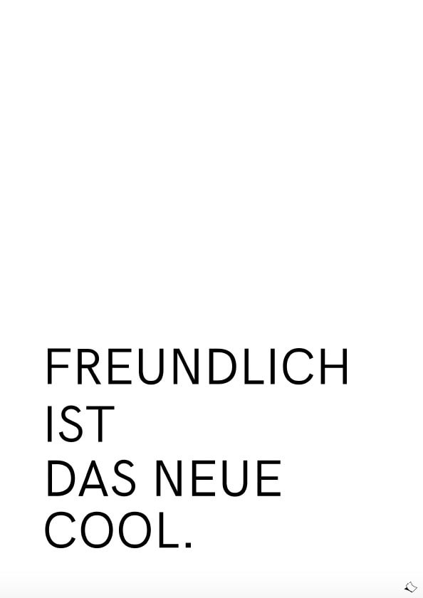 Positives A4 Poster zum Ausdrucken A4 mit Spruch Freundlich ist das neue Cool