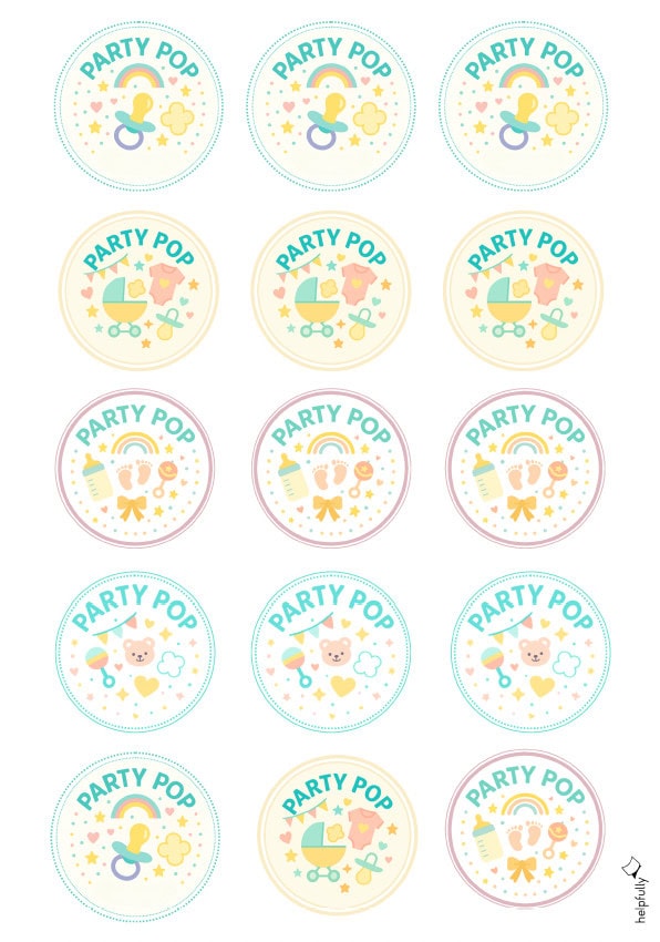 Babyshower Geschenkidee mit Stickern für Popcorn