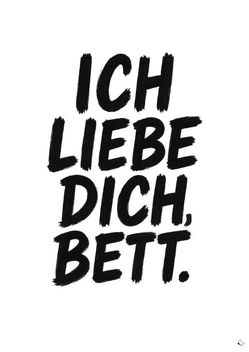 Lustiges Wandbild fürs Schlafzimmer Ich liebe dich Bett