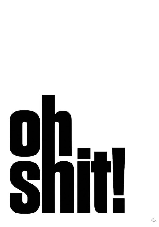 funny wall art with oh shit in black