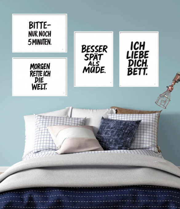 Coole und lustige Wandbilder zum Ausdrucken fürs Schlafzimmer mit Sprüchen