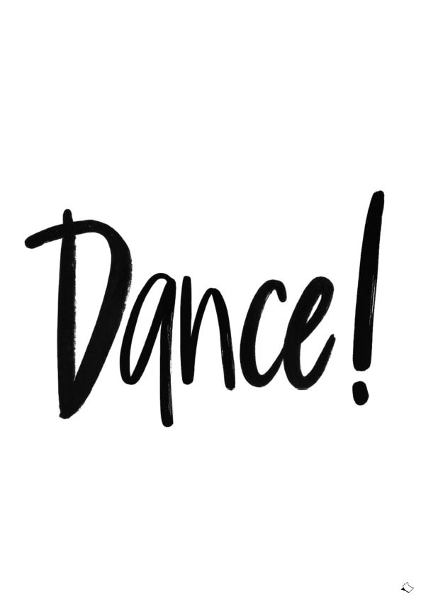 cool wall art dance printable a4 in black and white