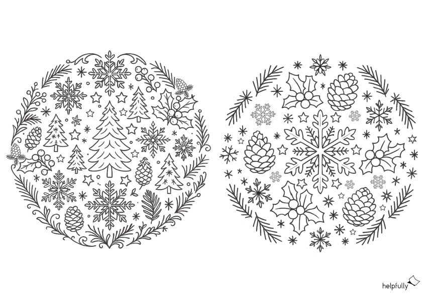 nostalgische Winter-Mandalas zum Ausmalen und Dekorieren
