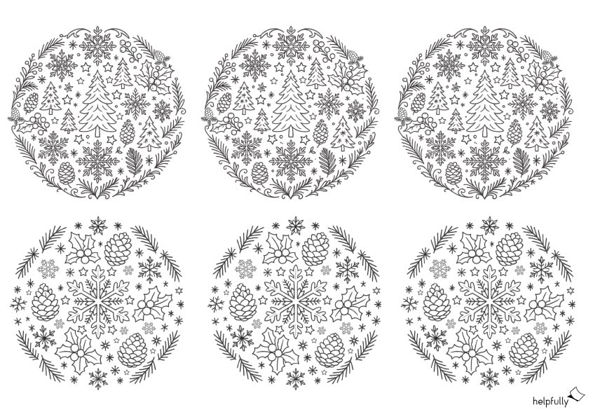 nostalgische Winter-Mandalas zum Ausdrucken, Basteln von Anhängern, Karten & mehr