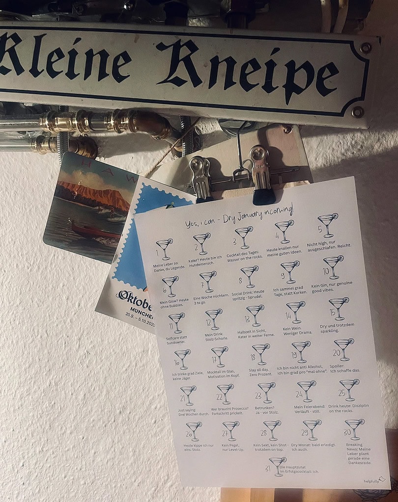 Dry Jan- Coole Vorlage zum Ausdrucken für die alkoholfreie Challenge im Januar