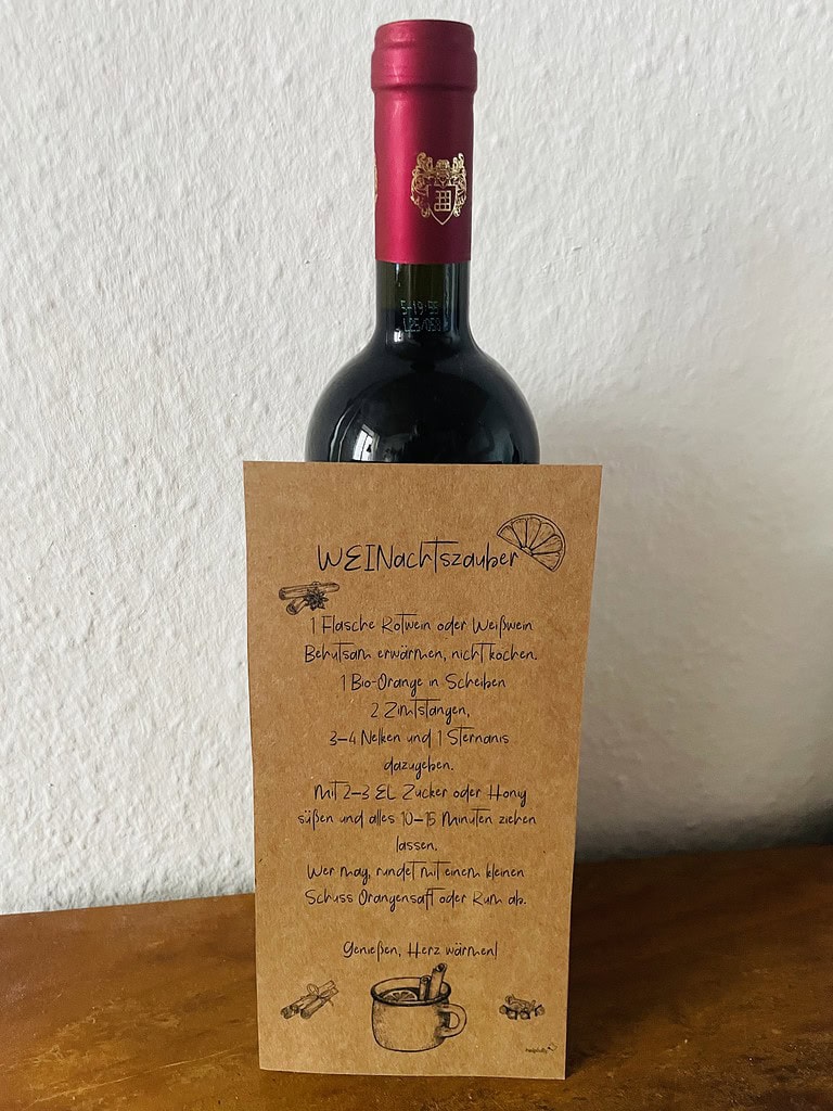 Glühwein Rezept als Karte zum Ausdrucken und Verschenken