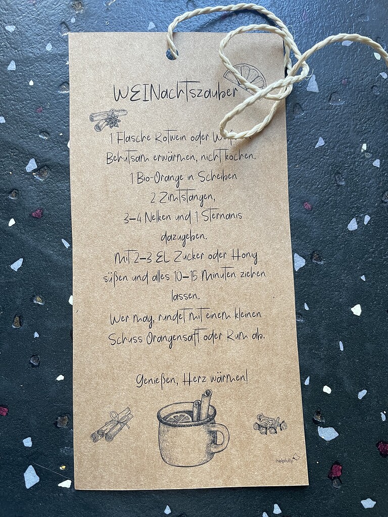 Glühwein-Rezeptkarte zum Ausdrucken und Verschenken