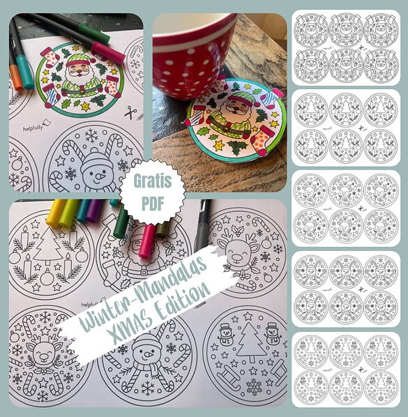 Mandalas zum Winter ausdrucken und viele Wintermotive ausmalen