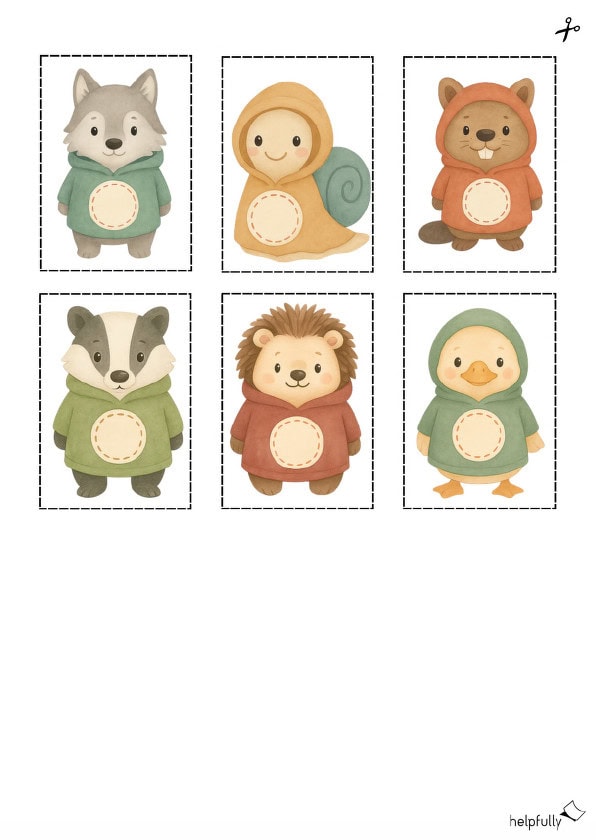 Zahlensticker zum Selbstbeschriften als Vorlage ausdrucken mit niedlichen Wintertieren