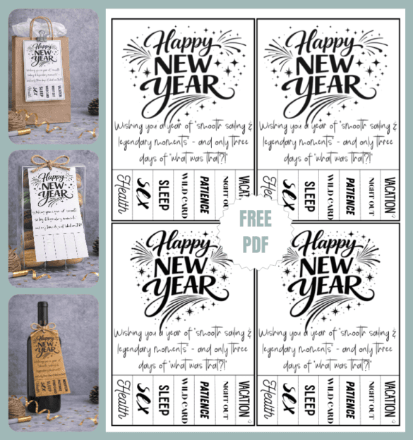 Printable “Good Vibes to Go” New Year Cards - Grown-Ups + Blank Version
